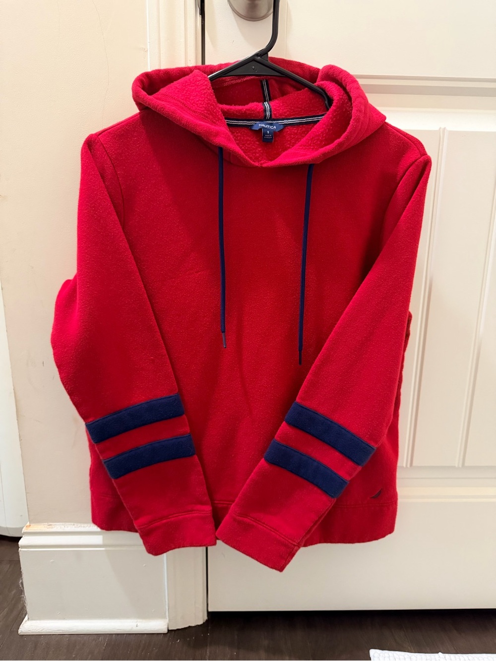 Nautica Women's Fleece Pullover Hoodie in red